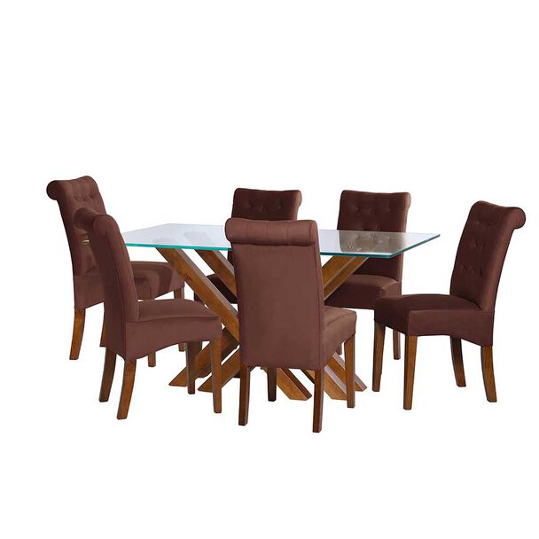 Juego de Comedor Latam Home Merida 6 Sillas Chocolate