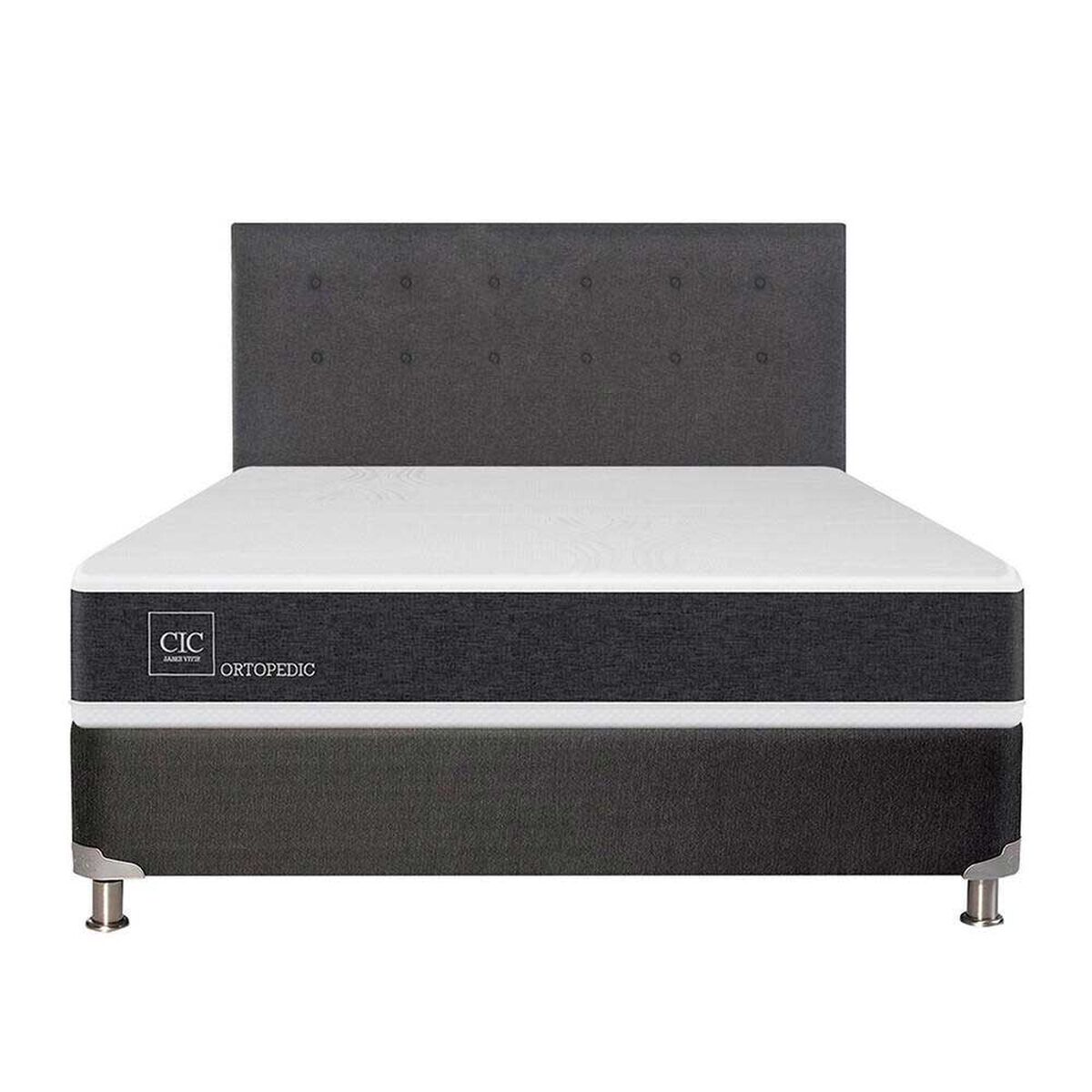 Box Spring CIC 2 Plazas New Ortopedic + Respaldo Eufrates