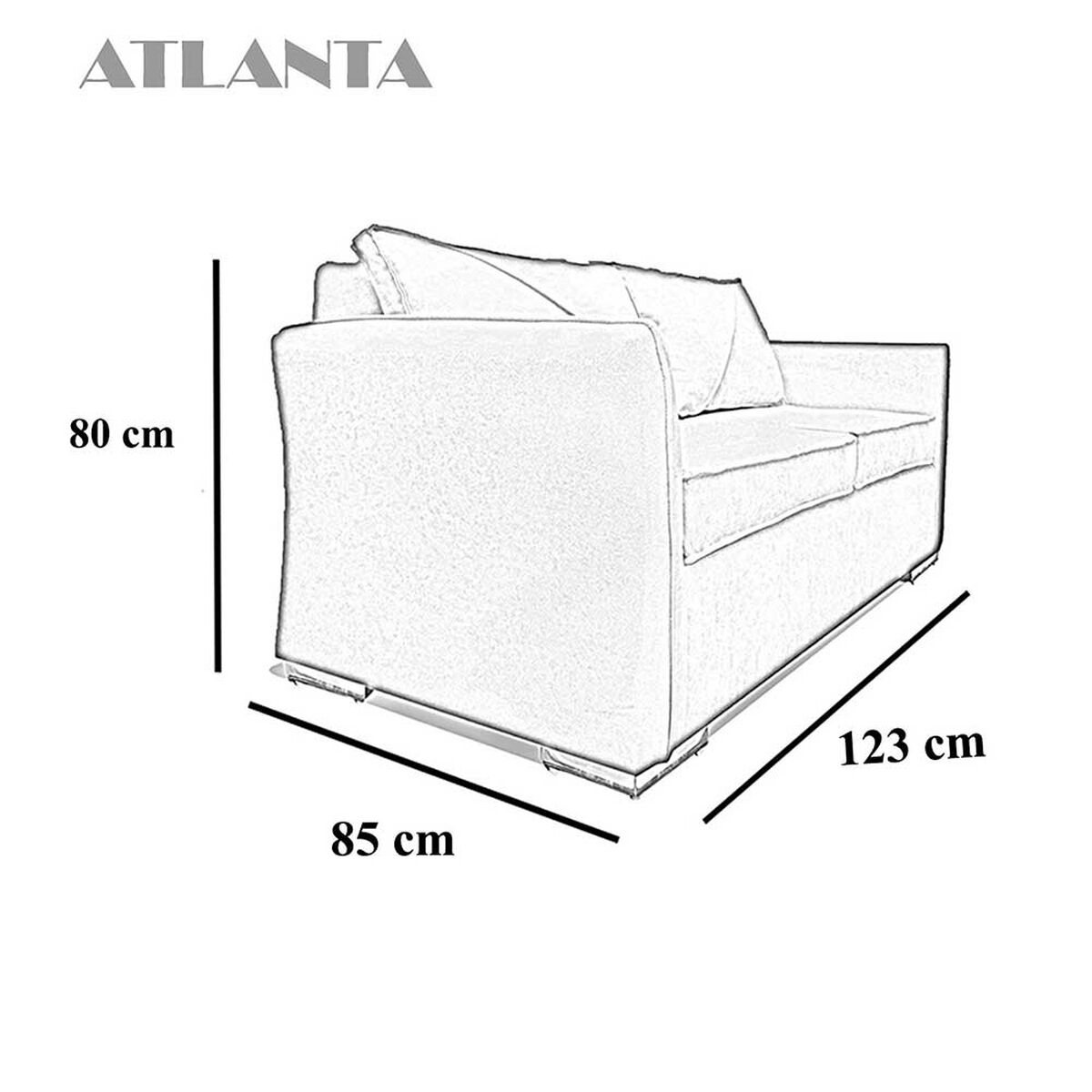 Sof&aacute; Elegant Detail Atlanta 2 Cuerpos Tela Rojo