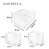 Juego de Living Elegant Detail Marsella Sofá 2 Cuerpos + Dos Sillones 1 Cuerpo Gris
