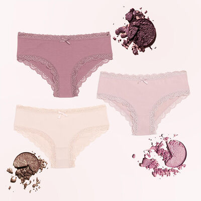 Pack 3 Calzón Pantaleta Intime Beige
