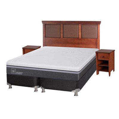 Imagen 2 del producto Box Spring CIC Base Dividida King Ortopedic Advance + Respaldo + 2 Veladores New Torino