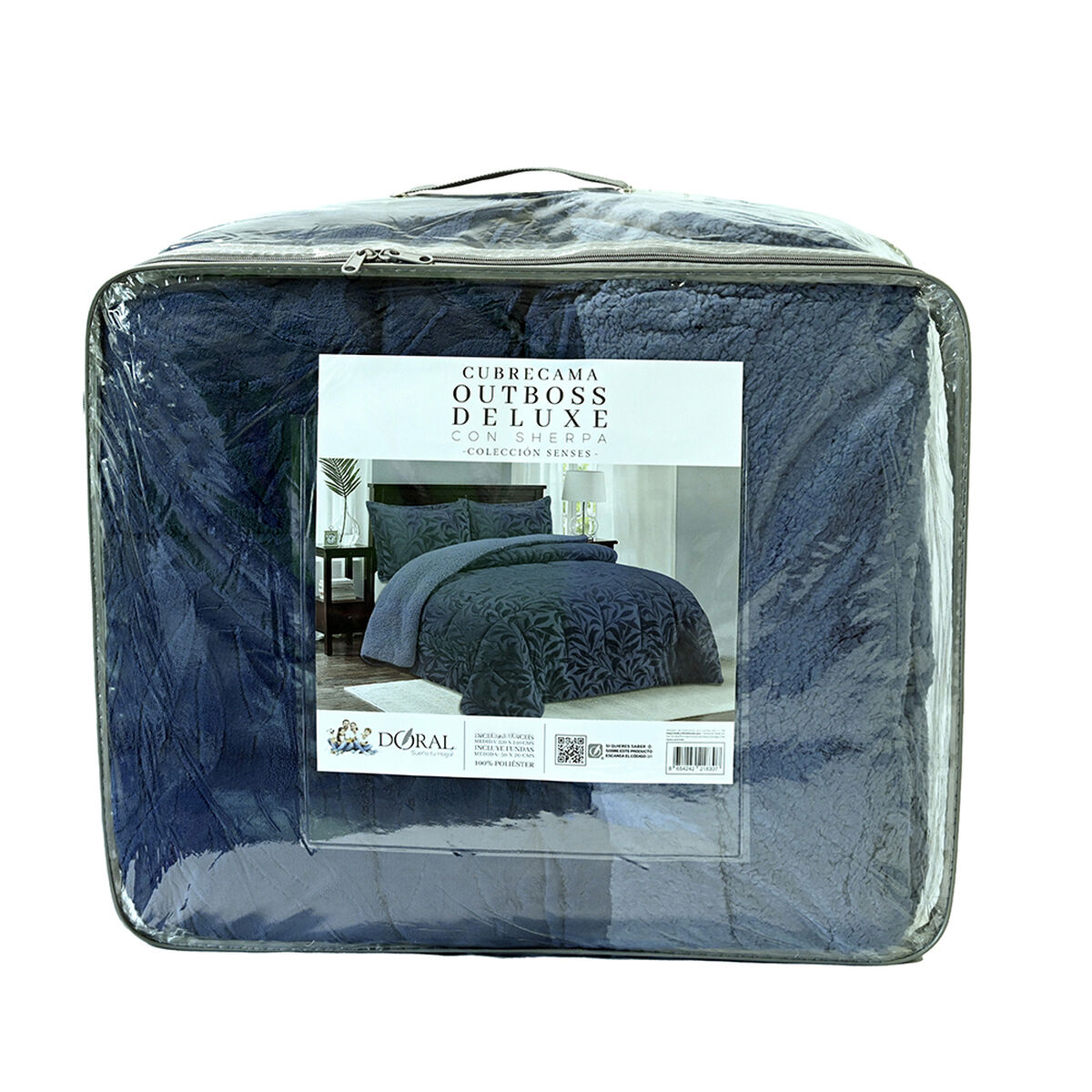 Cubrecama Doral 2 Plazas Azul Outboss Sherpa