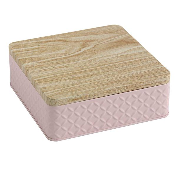 Lata Decorativa Metal Vgo 17 x 17 cm Rosado