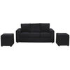 Sofá Bodevir Kendy Sofá 3 Cuerpos + Dos Pouf Cali Negro