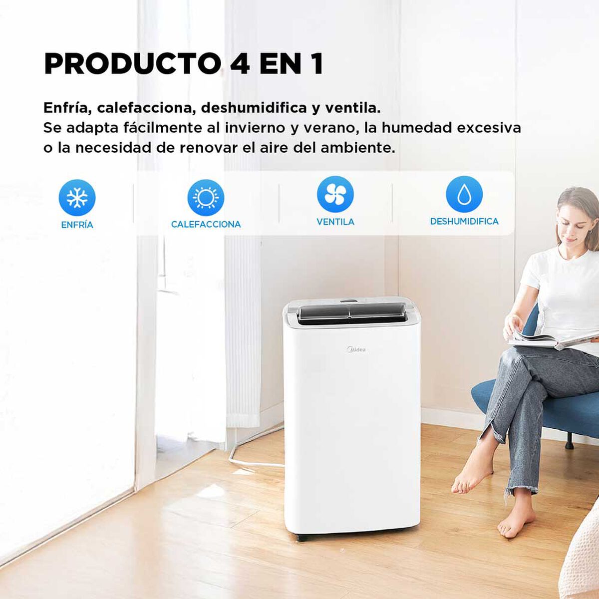 Aire Acondicionado Port&aacute;til Fr&iacute;o - Calor 12.000 BTU + Wifi Midea
