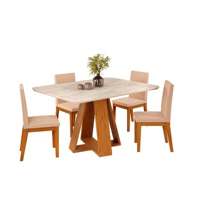 Imagen 1 del producto Juego de Comedor Vekkahome Celeste 4 Sillas Cafe
