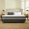 Box Spring CIC 1,5 Plazas Ortopedic + Respaldo + Velador Olmo + Almohada