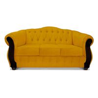 Sofá Elegant Detail Orlando 3 Cuerpos Tela Oro