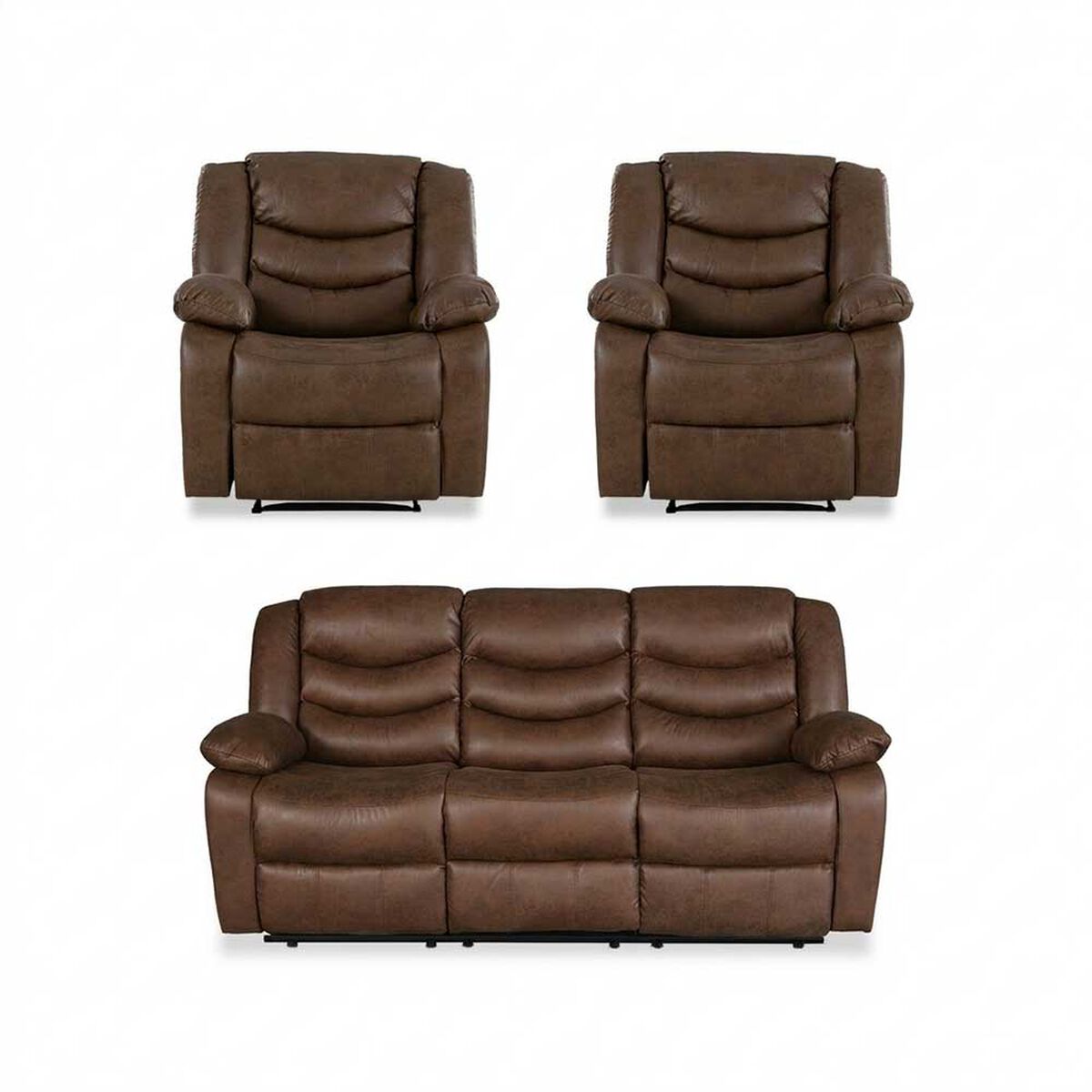 Juego de Living Reclinable CIC Domingo 3C+1C+1C Caf&eacute;