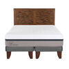 Cama Europea CIC Base Dividida 2 Plazas Balance + Respaldo Antique