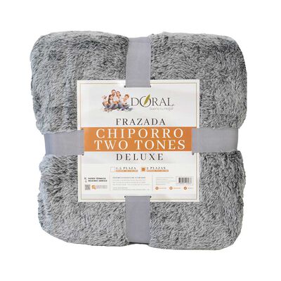 Frazada Poliéster Doral 2 Plazas Deluxe Gris