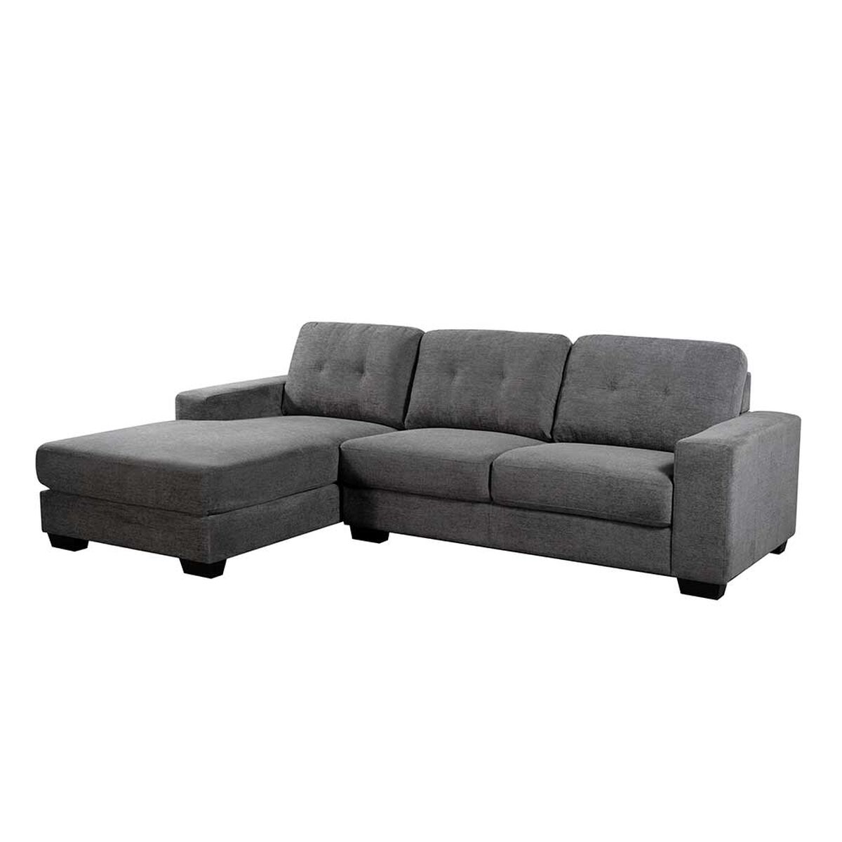 Sófa Seccional Izquierdo Casanova Bali 3 Cuerpos Gris Oscuro