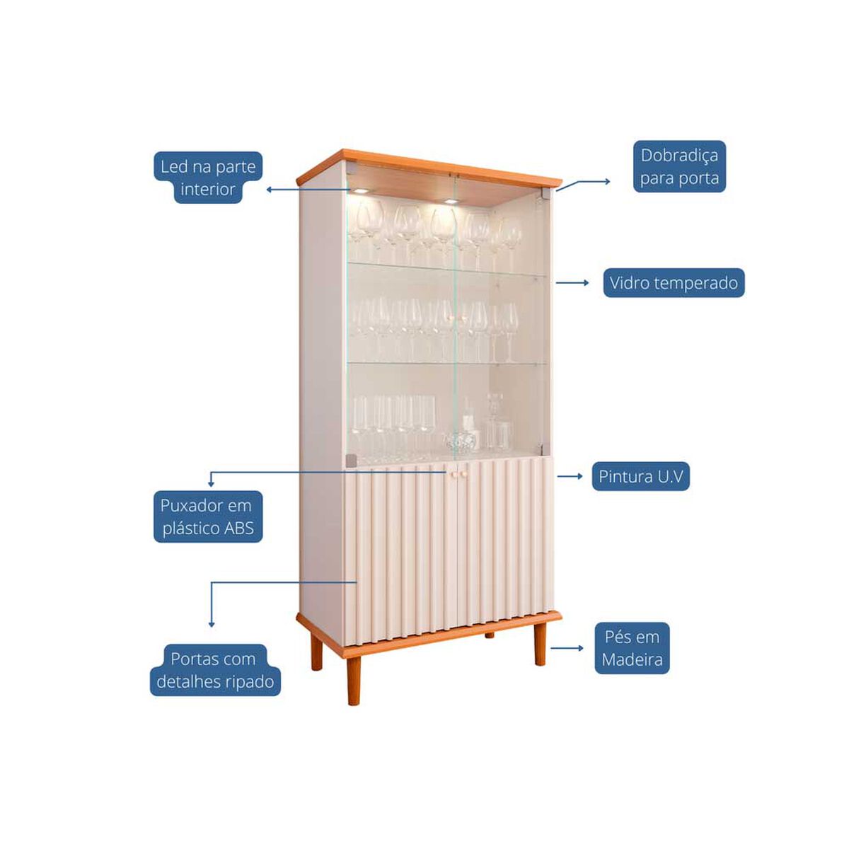 Vitrina Decocasa Luiza Off White Cinamomo