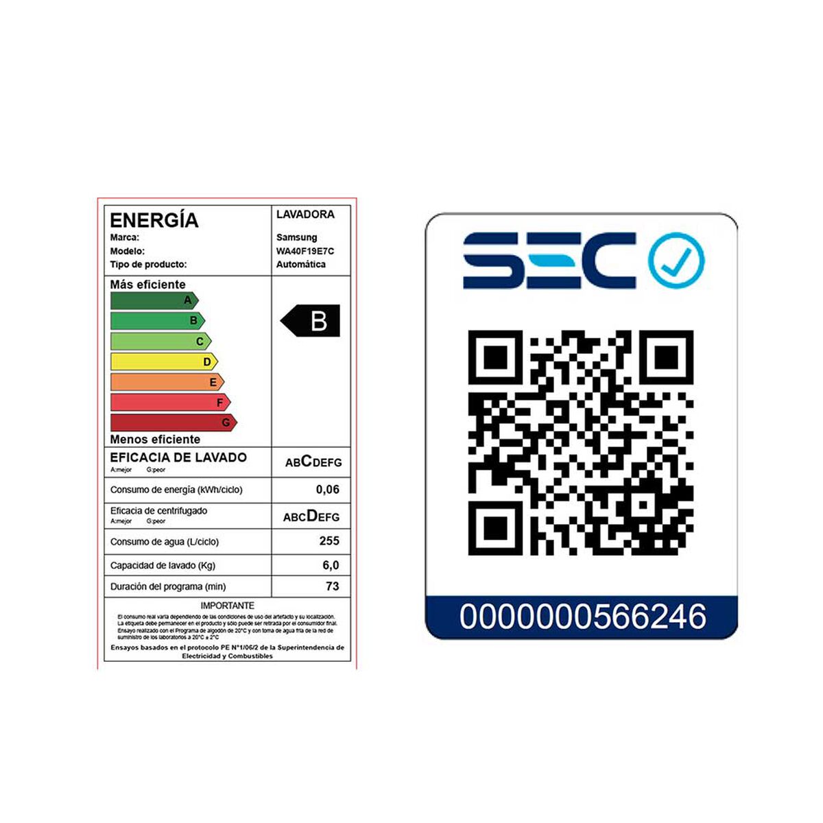 Lavadora Samsung WA40F19E7CZS19 kg
