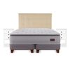 Cama Europea Flex King  Heritage + Respaldo Design Crudo + Veladores Roma