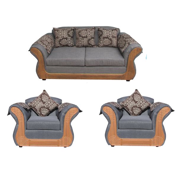 Juego de Living Almore Irlanda Sofá 2 Cuerpos + Dos Sillones 1 Cuerpo Gris