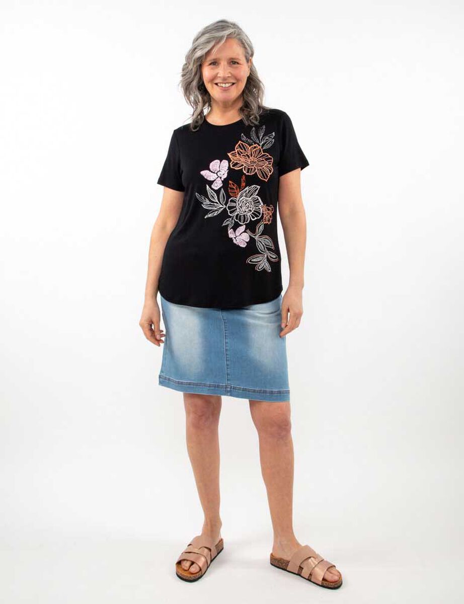 Polera Con Estampado Manga Corta Mujer Portman Club