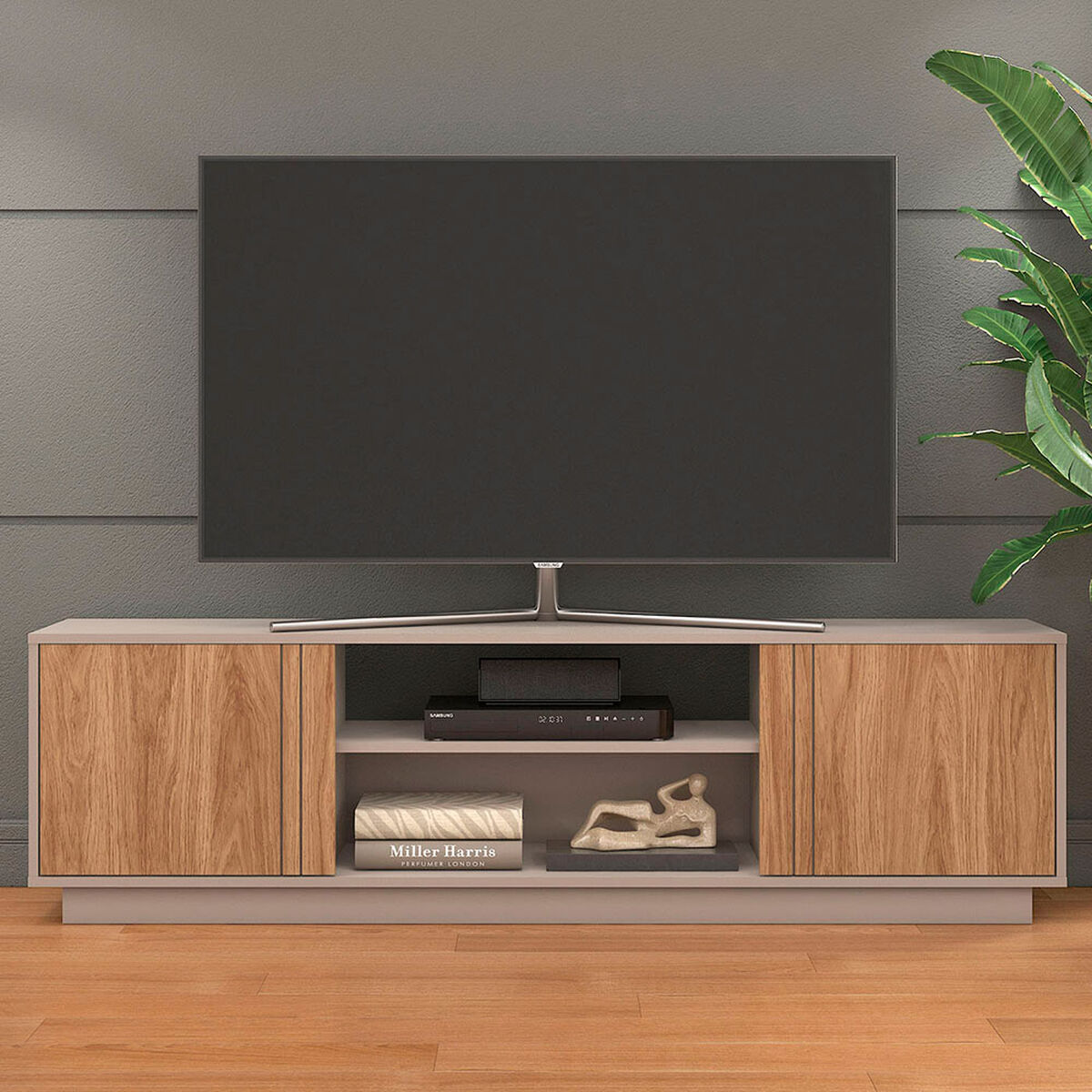 Rack TV Vekkahome Arauco Hasta 70" Gris Caf&eacute;