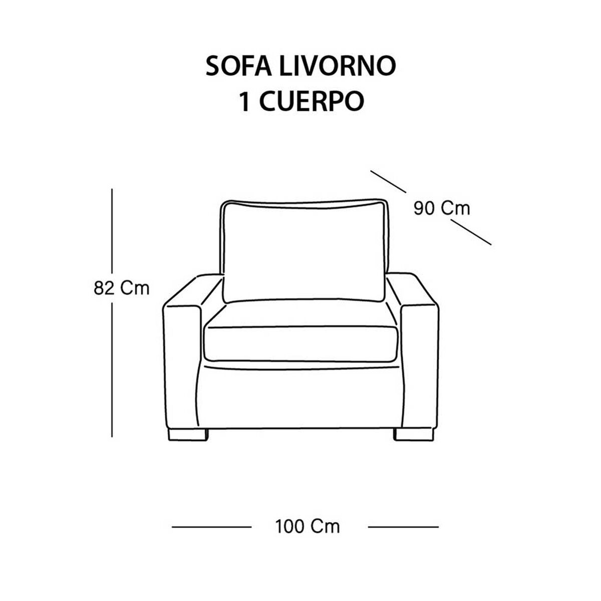 Sof&aacute; Latam Home Livorno 1 Cuerpo Blanco