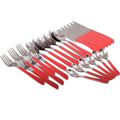 Imagen 1 del producto Juego de Cuchillería Doral Colorful 24 Piezas Rojo