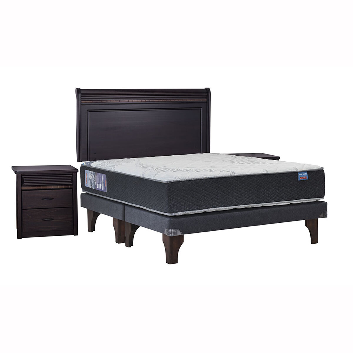 Box Ibérico 2 Plazas Div Montblanc + Set Maderas Málaga + Textil + Almohadas 
