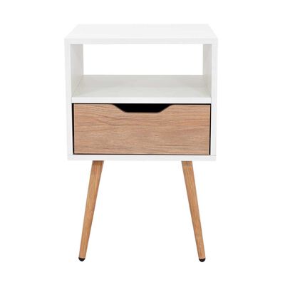 Imagen 1 del producto Velador TuHome Otom 1 Cajones Blanco y Rovere