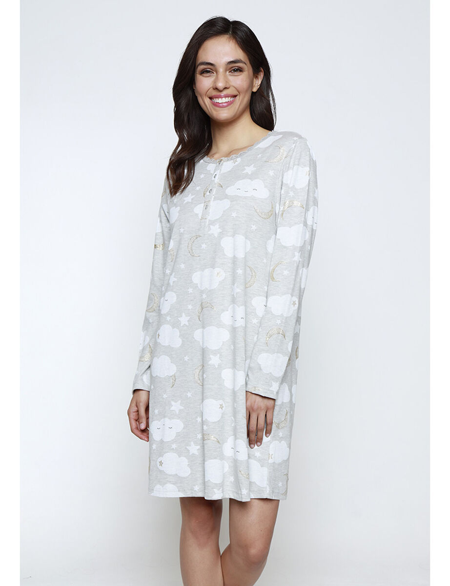 Camisa de Dormir de Algodón Mujer Kayser Abc