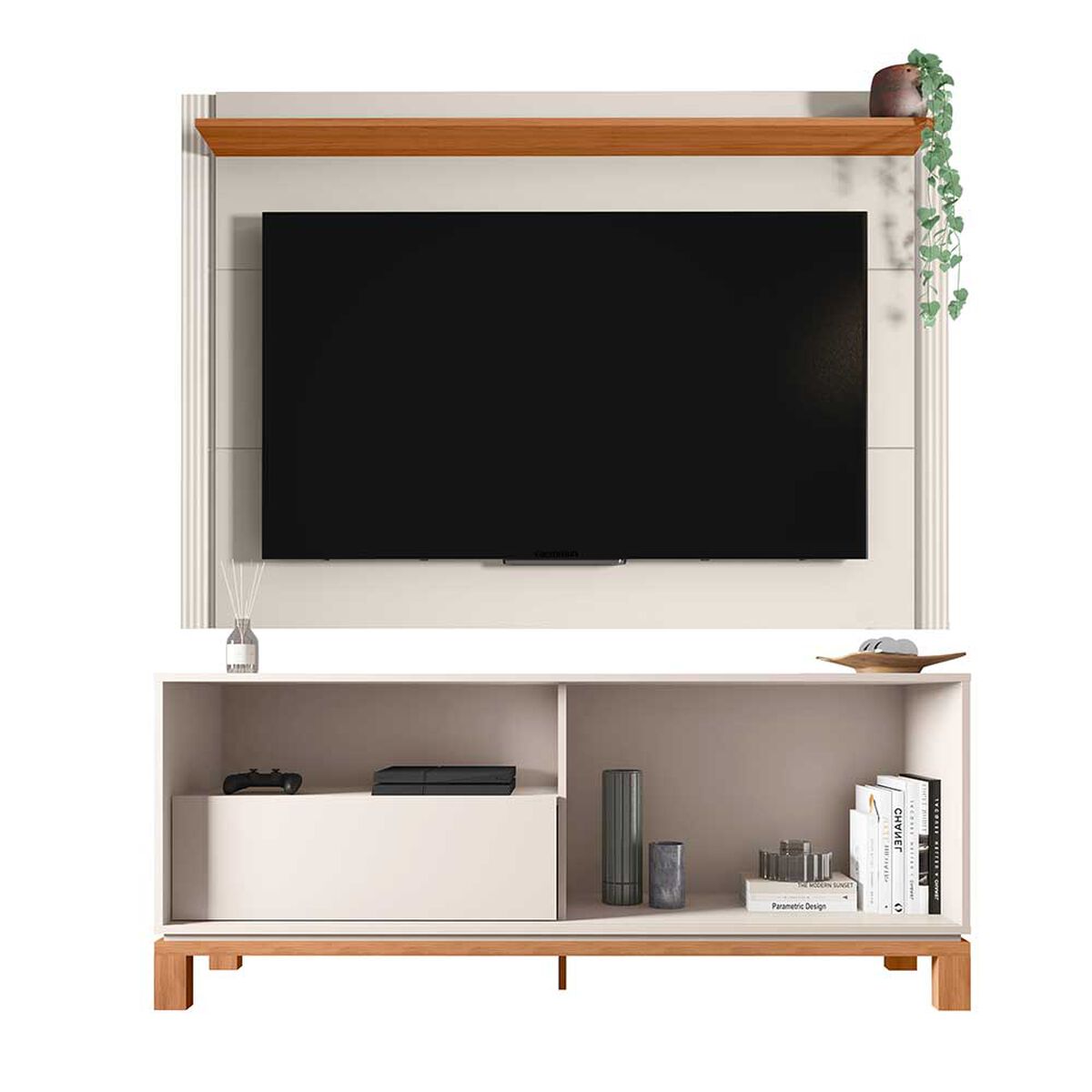 Panel TV 65" + Rack TV 55" Decocasa Mondrian Off White