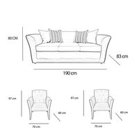 Juego de Living Elegant Detail Minesota Sofá 3 Cuerpos + Dos Sitiales Café