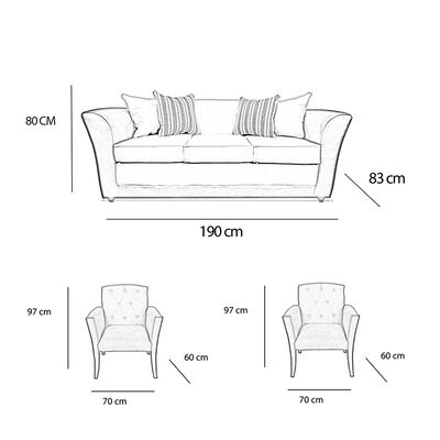 Imagen 1 del producto Juego de Living Elegant Detail Minesota Sofá 3 Cuerpos + Dos Sitiales Café