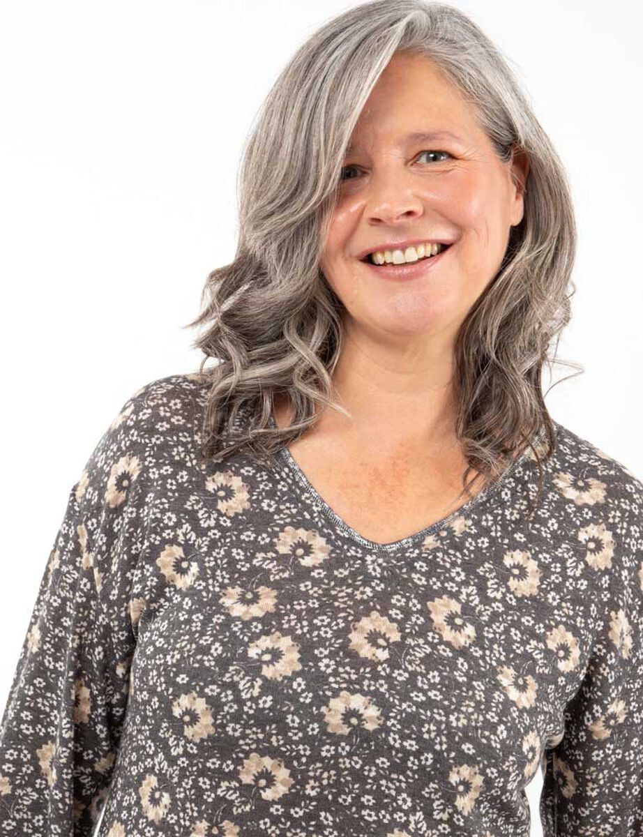 Sweater Estampado Cuello V Mujer Portman Club