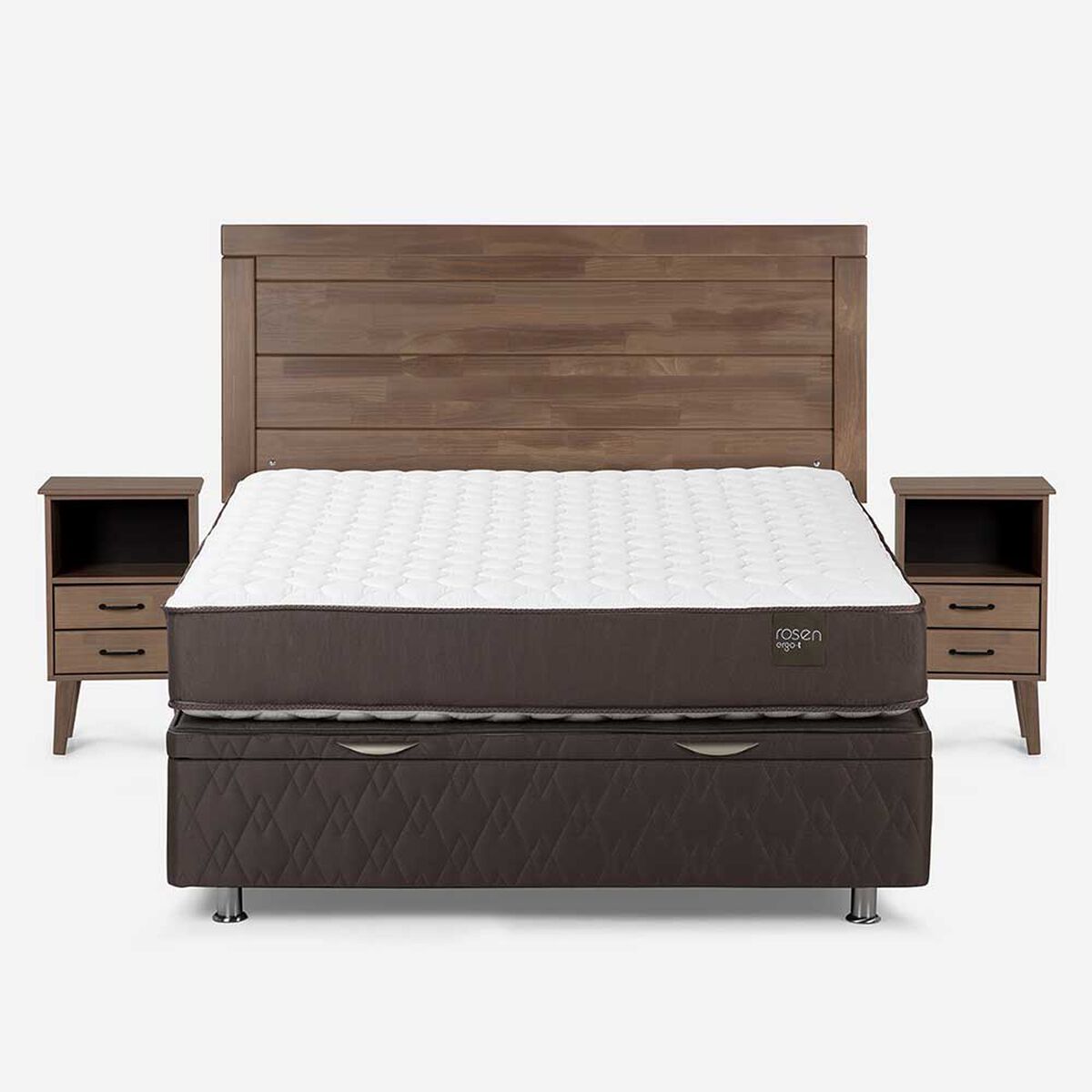 Boxet Rosen 2 Plazas Ergo T + Respaldo + 2 Veladores Sicilia