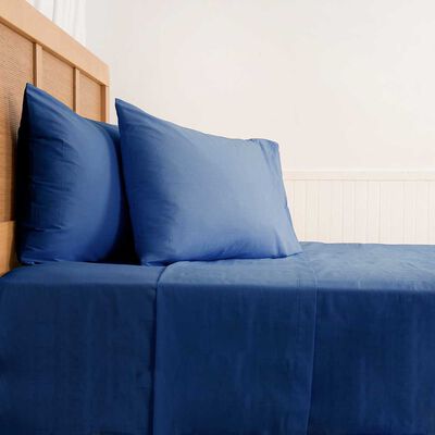 Imagen 2 del producto Juego de Sábanas Mashini 144 Hilos 2 Plazas Liso Azul