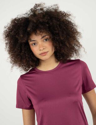 Imagen 2 del producto Polera Deportiva Mujer Lotto Dark Pink, Negro