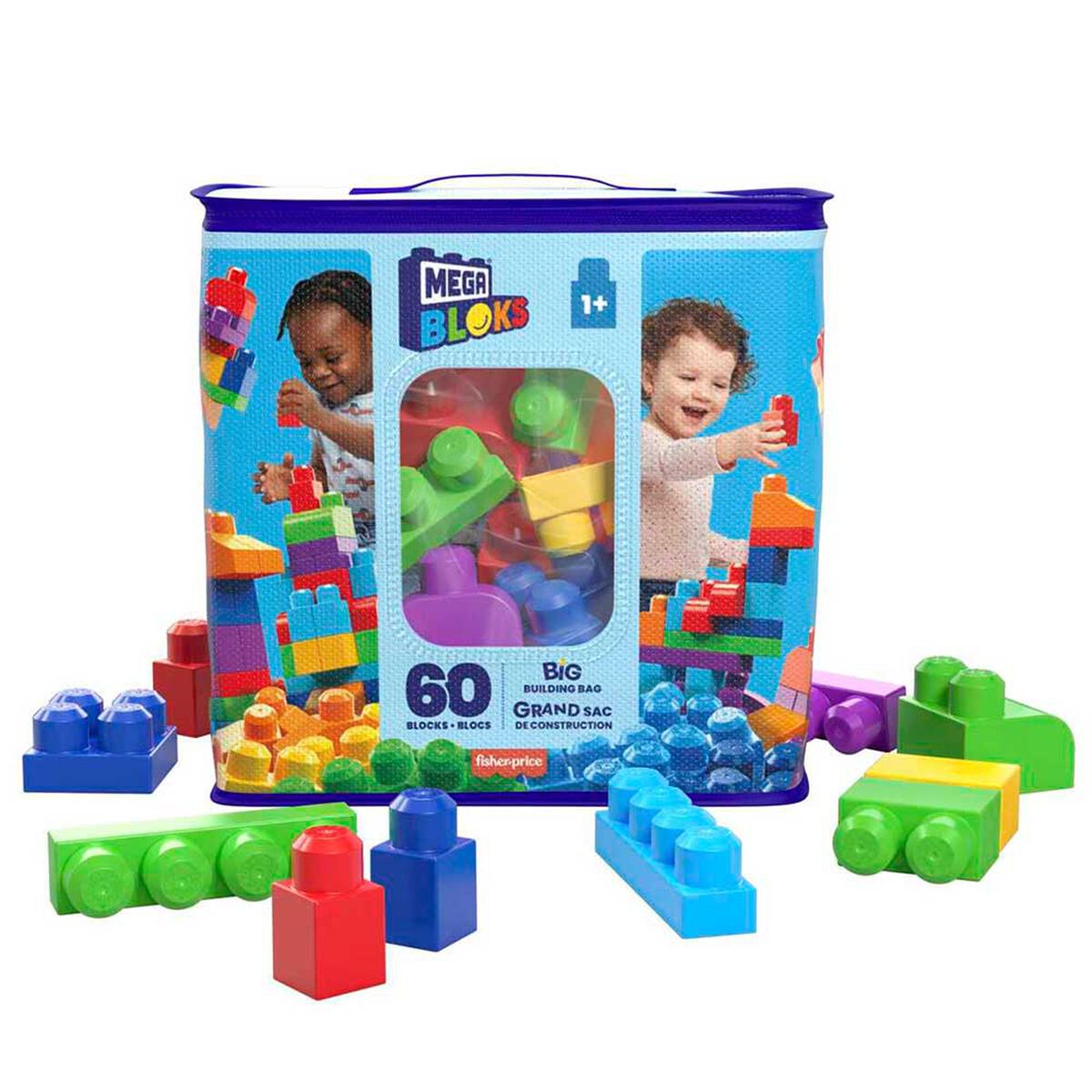 Juguete Clásica Bolsa de Construcción 60 Piezas Mega Bloks