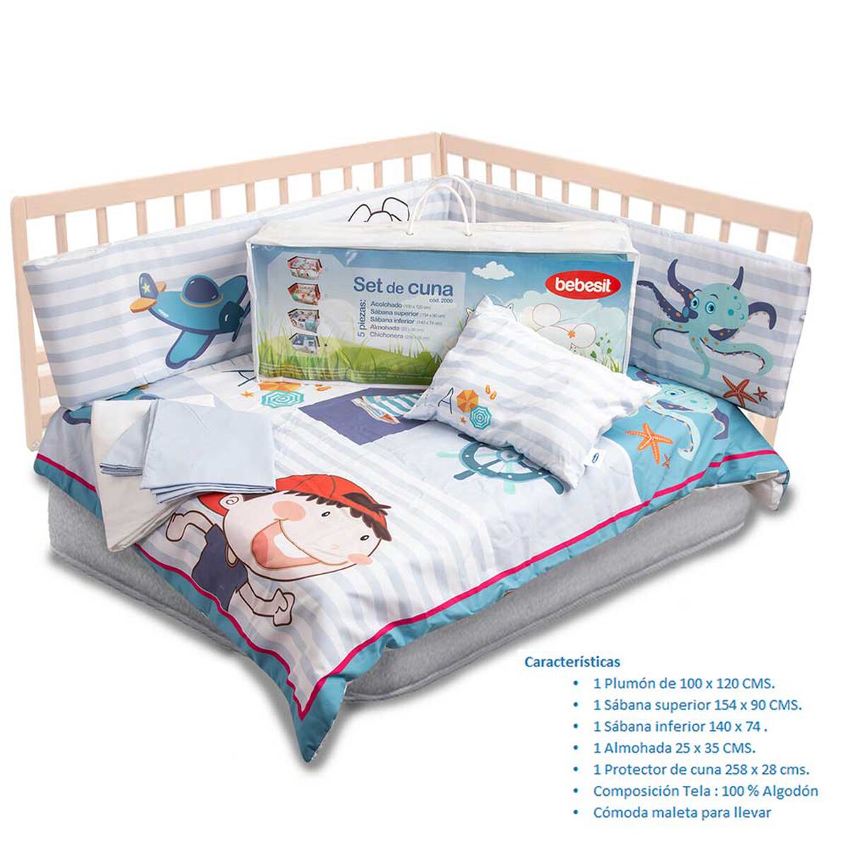 Set de Cuna Perrito Marino 5 Piezas Bebesit