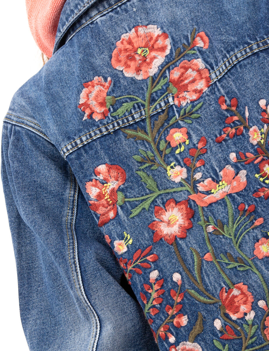 Jean Mujer Chaquetas Mezclilla Bordadas Chaqueta De Mezclilla