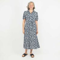 Vestido Maxi Manga Corta Mujer Portman Club Azul