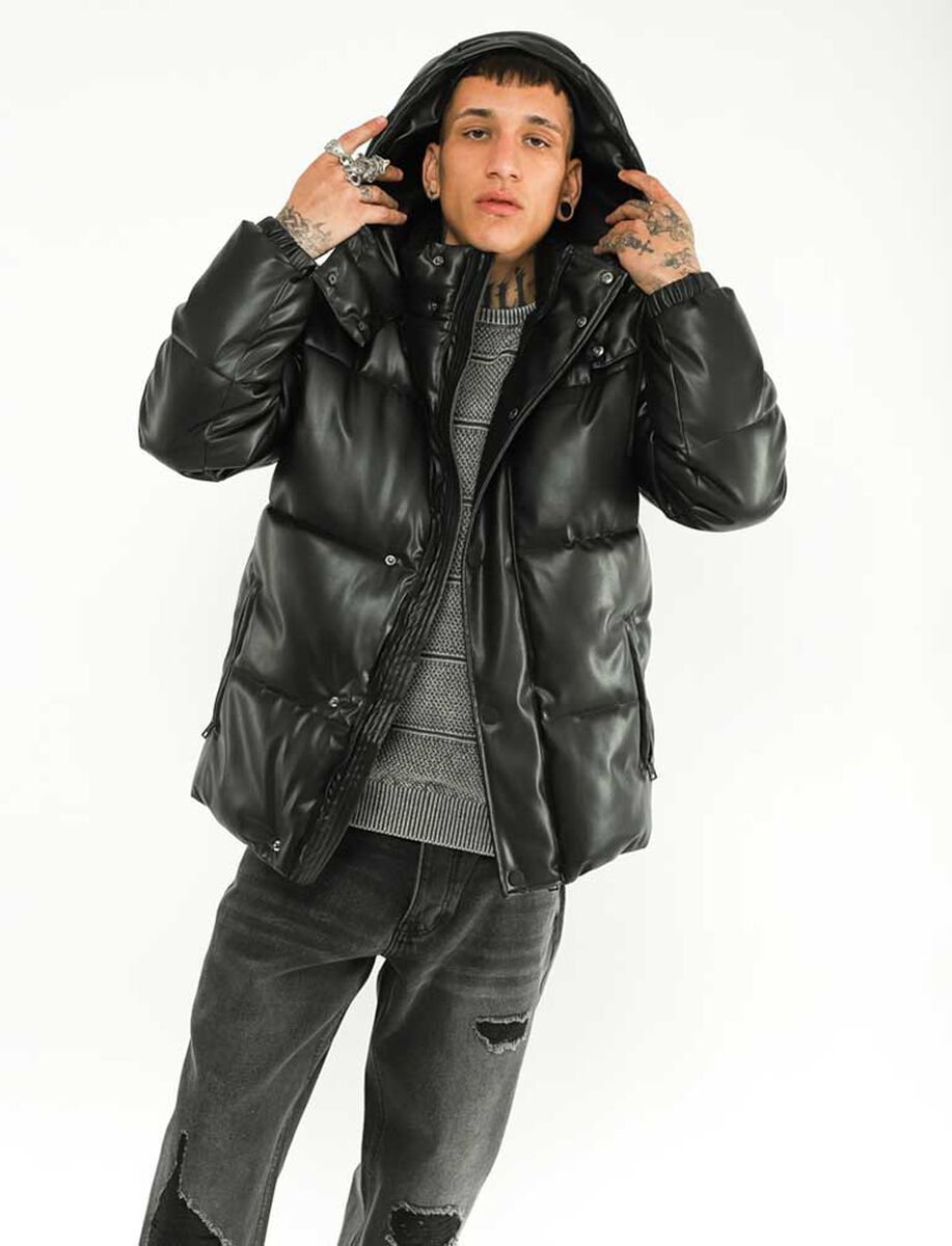 Chaqueta Puffer Ecocuero Hombre Fiorucci