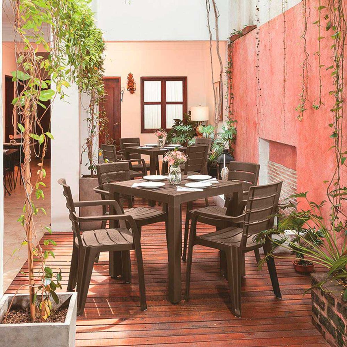 Mesa para Terraza Rimax Baru Mocca 75X75