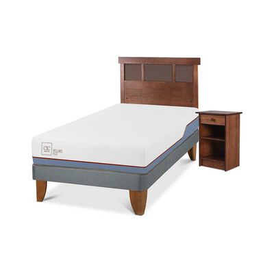Imagen 2 del producto Cama Europea CIC 1,5 Plazas Excellence Plus + Respaldo + Velador New Dublin Caramel
