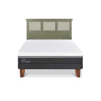Cama Europea CIC 2 Plazas Ortopedic Advance + Respaldo Torino Olivo