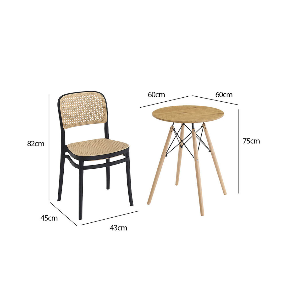 Juego de Comedor Vekkahome Loft Duna 4 Sillas Caf&eacute;