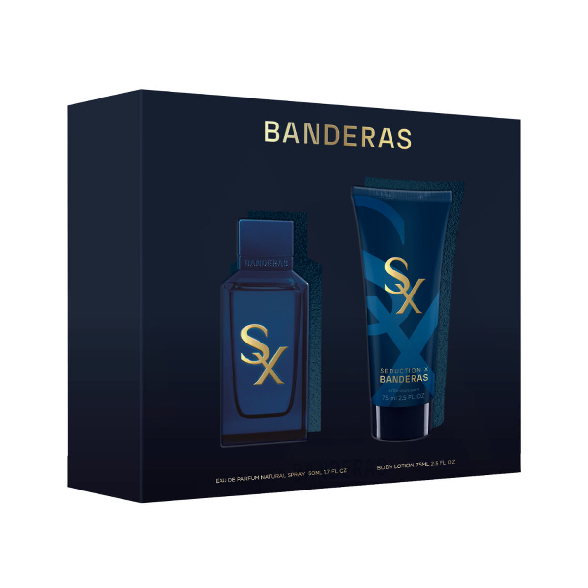 Set Perfume Antonio Banderas Hombre Seduction X EDP for Men 50 ml + Balsamo After Shave 75 ml