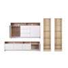 Rack TV Colb&uacute;n + Buffet + Libreros CIC Olmo Blanco