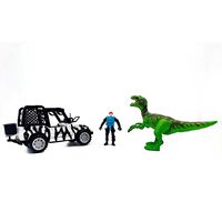 Set Safari con Explorador y Velociraptor con Luz y Sonido Glory Bright
