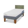 Cama Europea CIC 1,5 Plazas Excellence Plus + Respaldo Villarrica Olivo