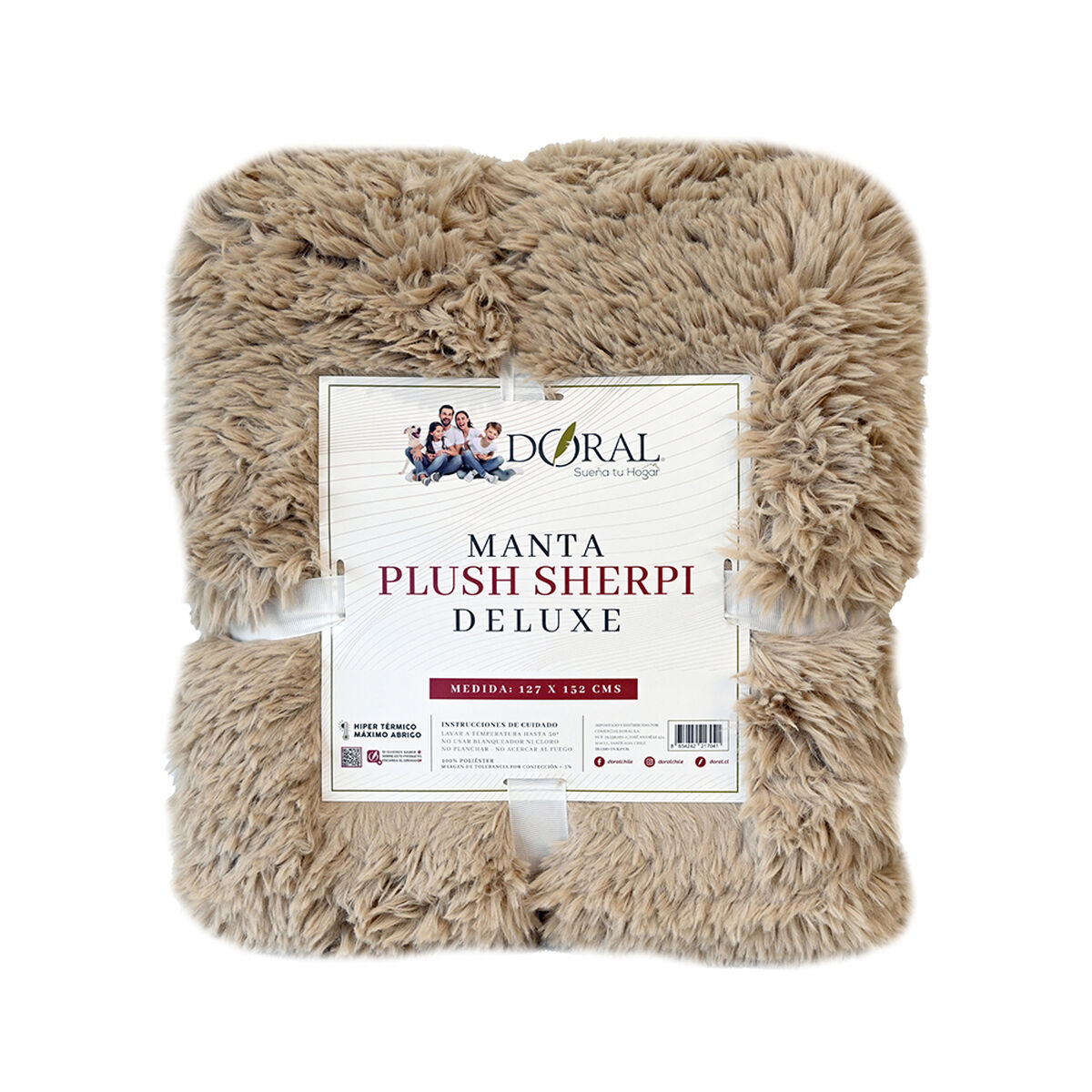 Manta Plush Sherpi Deluxe 127X152 Beige