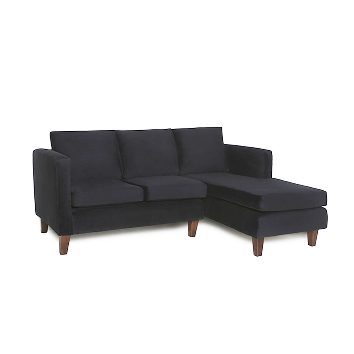 Sofá Seccional Barra Design Mila Derecho 3 Cuerpos Negro